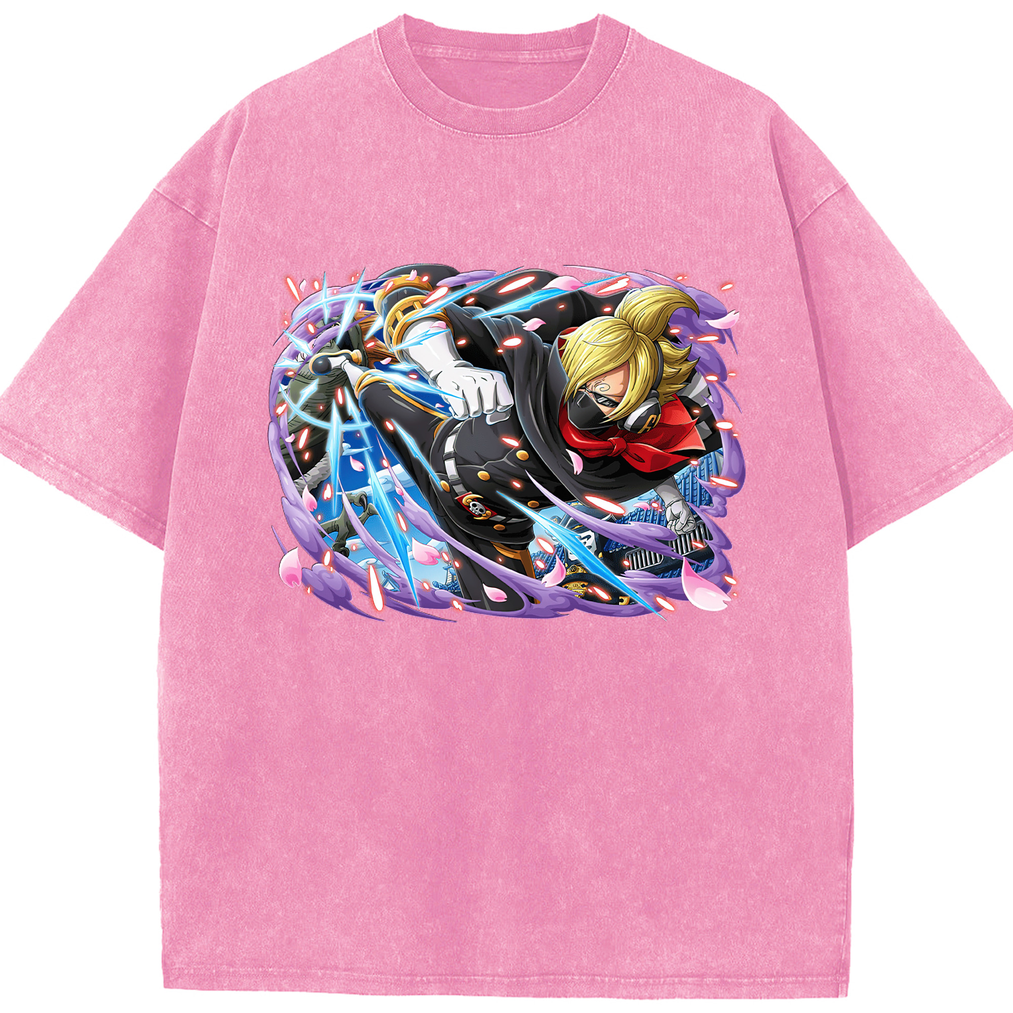 ワンピース サンジ ONE PIECE Sanji 綿100% ヴィンテージ風 半袖Tシャツ（フロントプリント）